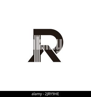 letter r roof house simple stripes logo vector Stock Vector