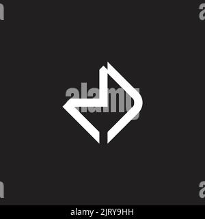 letter mj simple motion line geometric logo vector Stock Vector