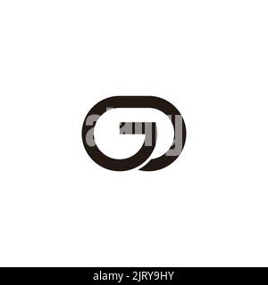 letter gd circles geometric line logo vector Stock Vector