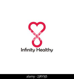 infinity healthy heart medical symbol logo vector Stock Vector