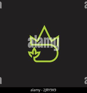 letter d crown leaf simple logo vector Stock Vector