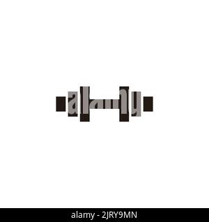 letter h dumbell simple geometric logo vector Stock Vector
