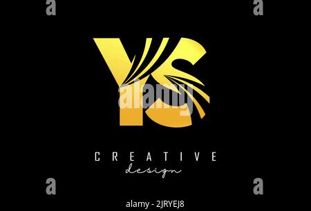 Creative golden letter YS y s logo with leading lines and road concept design. Letters with geometric design. Vector Illustration with letter and crea Stock Vector