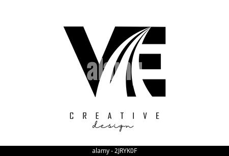VE V E Lines Letter Design with Creative Elegant Zebra Vector ...