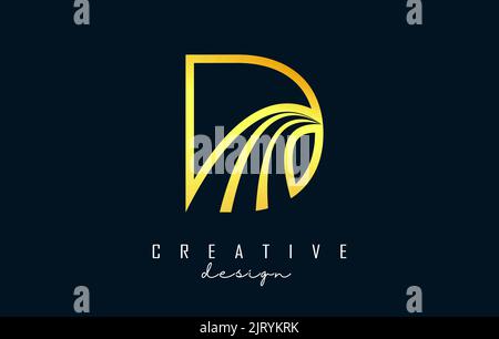 Outline Creative letter V logo with leading lines and road concept ...
