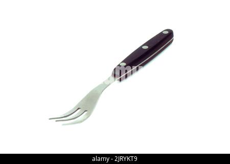 a fork with three teeth, isolated on a white background, Stock Photo