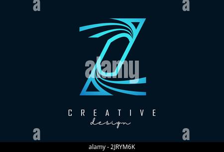 Outline Creative letter Z logo with leading lines and road concept design. Letter Z with geometric design. Vector Illustration with letter and cuts. Stock Vector