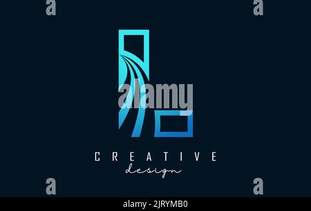 Outline Creative letter L logo with leading lines and road concept design. Letter L with geometric design. Vector Illustration with letter and cuts. Stock Vector