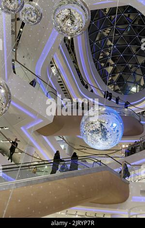 Interior of TsUM (Central Universal Department Store), the fashionable and trendy place in Kiev, Ukraine Stock Photo