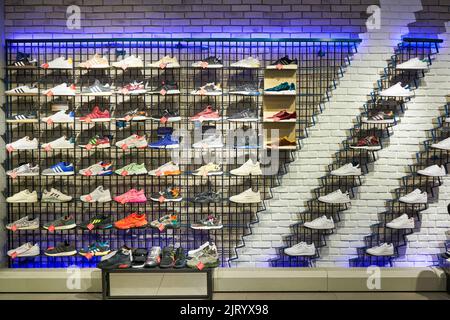 KUALA LUMPUR, MALAYSIA - CIRCA JANUARY, 2020: interior shot of Adidas store in Suria KLCC shopping mall in Kuala Lumpur. Stock Photo