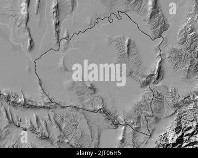 Kunduz, province of Afghanistan. Bilevel elevation map with lakes and rivers Stock Photo