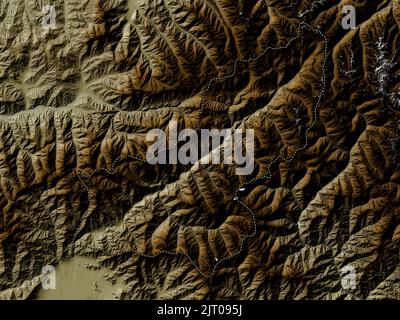 Panjshir, province of Afghanistan. Elevation map colored in wiki style with lakes and rivers Stock Photo