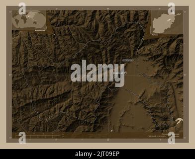 Parwan Map Parwan, province of Afghanistan. Colored elevation map with lakes and ...