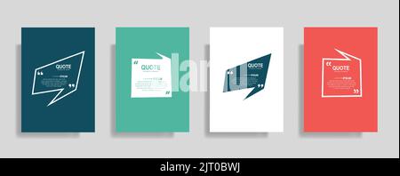 A different quote blank templates set, speech bubbles isolated on color background Stock Vector