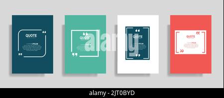 A colorful designs of Quotes frame blank templates set, commas, note, message Stock Vector