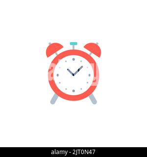 Alarm clock minimalist icon. Colorful filled pictogram. Desktop clock. Concept of get up early, timer, schedule. Vector illustration, flat design Stock Vector