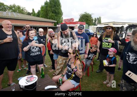 Heavy Metal Music, Heavy Metal Musicians, Beermageddon, Beermageddon Heavy Metal Festival, Concert Photography, Crowds, Fans, Festival Photography Stock Photo