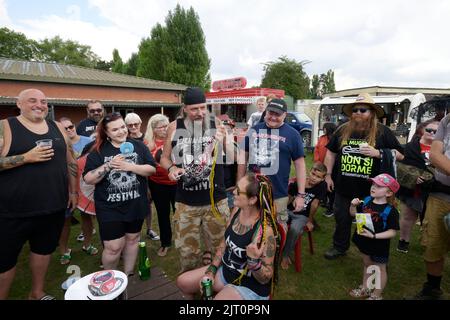 Heavy Metal Music, Heavy Metal Musicians, Beermageddon, Beermageddon Heavy Metal Festival, Concert Photography, Crowds, Fans, Festival Photography Stock Photo