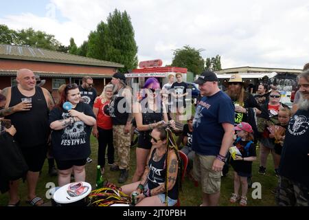 Heavy Metal Music, Heavy Metal Musicians, Beermageddon, Beermageddon Heavy Metal Festival, Concert Photography, Crowds, Fans, Festival Photography Stock Photo