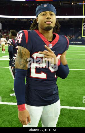 Houston Texans defensive back Derek Stingley Jr. (24) looks to defend  during an NFL Football game against the Philadelphia Eagles on Thursday,  November 3, 2022, in Houston. (AP Photo/Matt Patterson Stock Photo - Alamy