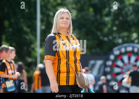 Hull, UK. 26th Aug, 2022. A fan of Hull City in Hull, United Kingdom on 8/26/2022. (Photo by Ben Early/News Images/Sipa USA) Credit: Sipa USA/Alamy Live News Stock Photo
