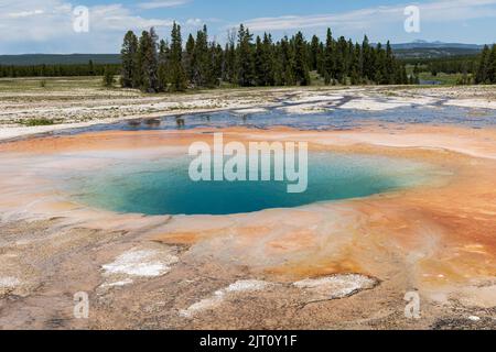 Opal Pool in Yellowstone's Midway Geyser Basin, Yellowstone National Park, Wyoming, USA