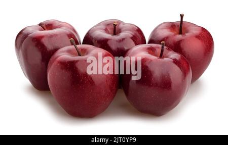 red delicious apple path isolated on white Stock Photo