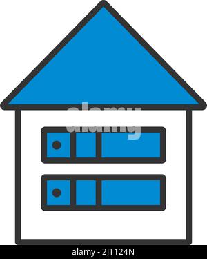 Datacenter Icon. Editable Bold Outline With Color Fill Design. Vector Illustration. Stock Vector