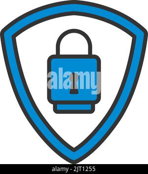 Data Security Icon. Editable Bold Outline With Color Fill Design. Vector Illustration. Stock Vector