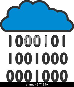 Cloud Data Stream Icon. Editable Bold Outline With Color Fill Design. Vector Illustration. Stock Vector