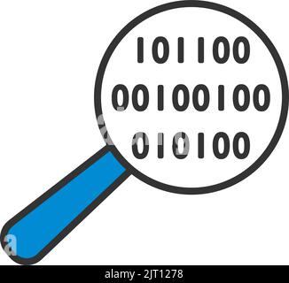 Data Analysing Icon. Editable Bold Outline With Color Fill Design. Vector Illustration. Stock Vector
