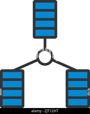 Database Icon. Editable Bold Outline With Color Fill Design. Vector Illustration. Stock Vector