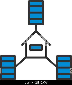 Datacenter Icon. Editable Bold Outline With Color Fill Design. Vector Illustration. Stock Vector
