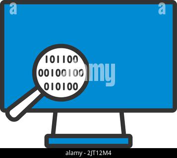 Data Analysing Icon. Editable Bold Outline With Color Fill Design. Vector Illustration. Stock Vector