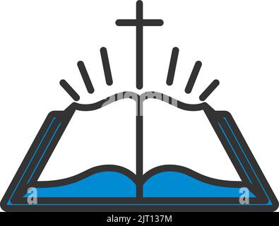 Holly Bible Icon. Editable Bold Outline With Color Fill Design. Vector Illustration. Stock Vector
