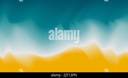 Abstract art blue blurred flowing wave landscape background. Vector illustration Stock Vector