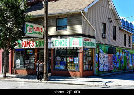 Toronto, Canada - August 12, 2022: Mimi Variety on Queen Street which was renamed Kim's  Convenience and used as the exterior shots for the popular CB Stock Photo