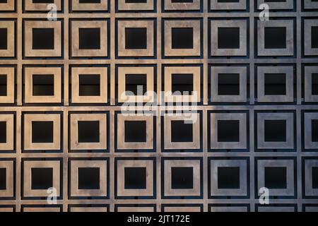 Grid of wooden squares Stock Photo