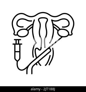 Transvaginal oocyte retrieval olor line icon. Pregnancy. Pictogram for web page, mobile app, promo. UI UX GUI design element. Editable stroke. Stock Vector