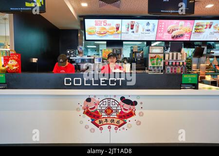 SINGAPORE - JANUARY 19, 2020: interior shot of H&amp;M store in Singapore