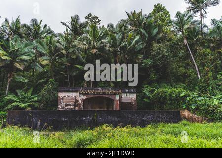 Abandon Bathhouse at Bano Oro Swim area in El Yunque National Forest Puerto Rico Stock Photo