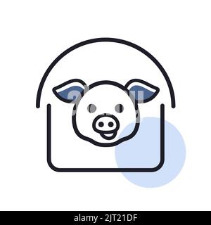 Pigsty isolated icon. Farm animal sign. Graph symbol for your web site ...