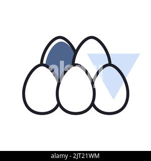 Chicken eggs isolated icon. Farm animal sign. Graph symbol for your web site design, logo, app, UI. Vector illustration Stock Vector