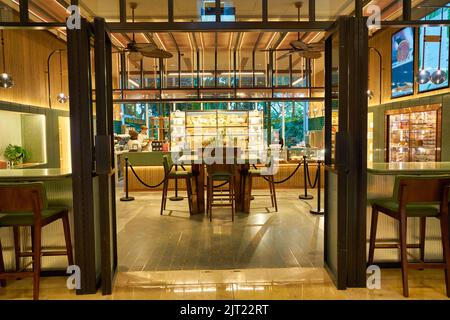 SINGAPORE - JANUARY 20, 2020: entrance to Origin + Bloom at Lobby Marina Bay Sands. Stock Photo