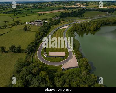 Aerial Photos of Oulton Park Raceay Cheshire during the Us USA Autoshow Auto Show Drone Birds Eye View From the Air Nascar Stock Photo