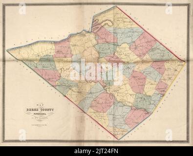 Township map of Berks County, Pennsylvania, from actual surveys Stock Photo