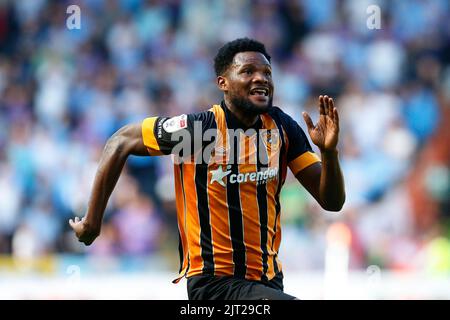 Hull, UK. 26th Aug, 2022. Benjamin Tetteh #30 of Hull City in Hull, United Kingdom on 8/26/2022. (Photo by Ben Early/News Images/Sipa USA) Credit: Sipa USA/Alamy Live News Stock Photo
