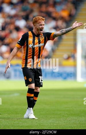 Hull, UK. 26th Aug, 2022. Ryan Woods #15 of Hull City in Hull, United Kingdom on 8/26/2022. (Photo by Ben Early/News Images/Sipa USA) Credit: Sipa USA/Alamy Live News Stock Photo