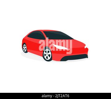 Red sports car, Car outline logo design. Luxury car, Automotive industry. Car care service concept vector design and illustration. Stock Vector