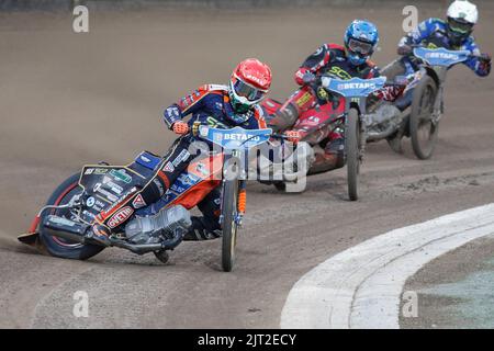 Wroclaw, Poland. August 27th 2022. Betard FIM Speedway GP of Poland at Olympic Stadium. Pictured:   #155 Mikkel Michelsen (DEN)    © Piotr Zajac/Alamy Live News Stock Photo